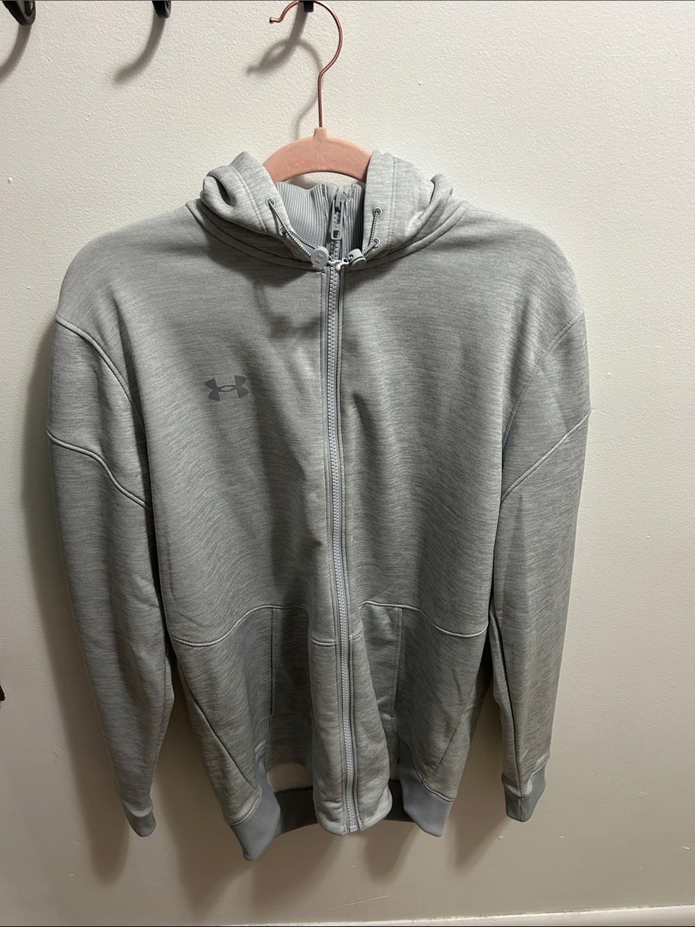 Under Armour Men's Light Gray Full-Zip Hoodie Jacket